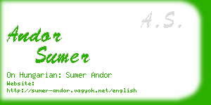 andor sumer business card